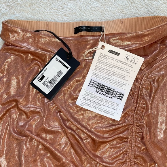 Patrizia Pepe Metallic Rose Gold Skirt - Picture 3 of 8